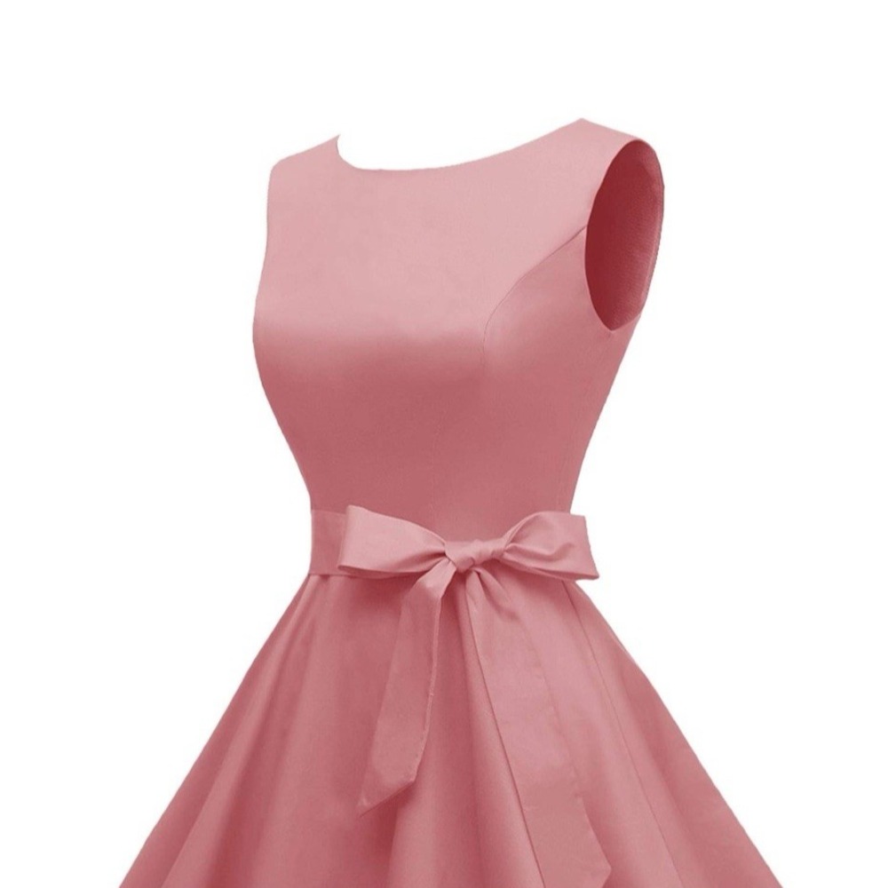 Hanpceirs Women's Retro Boatneck Sleeveless 1950s Cocktail Dress Blush Size L - Picture 4 of 9